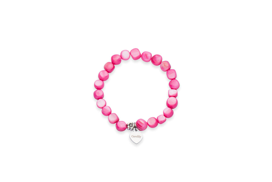 Pink shell pearl bracelet