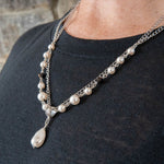 Pearl and black onyx necklace