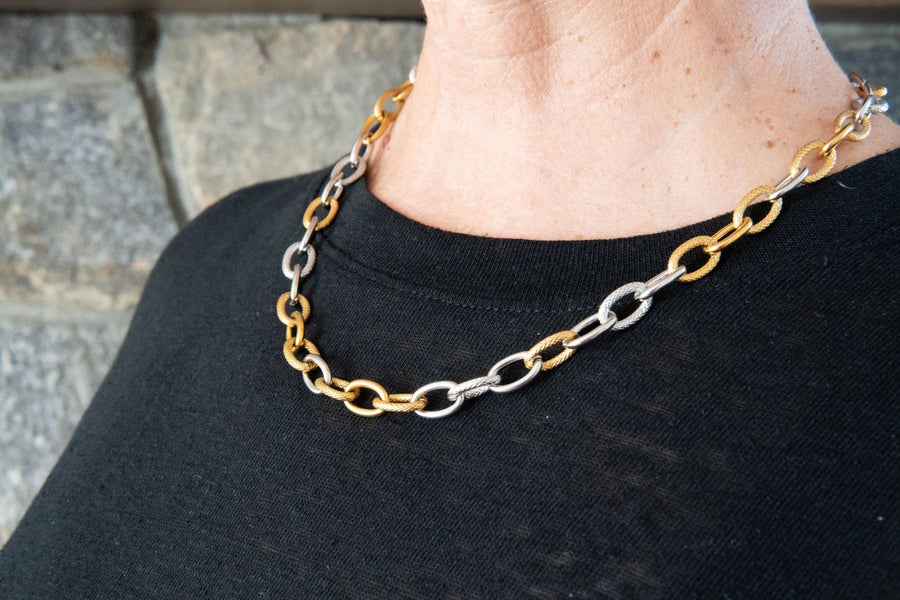 Gold & silver link necklace