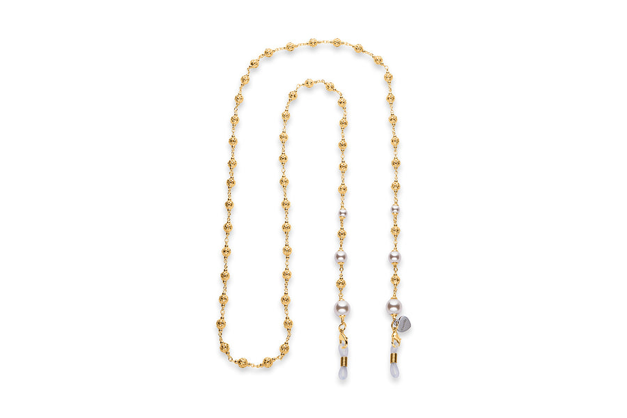 14k gold and pearl eyeglass chain