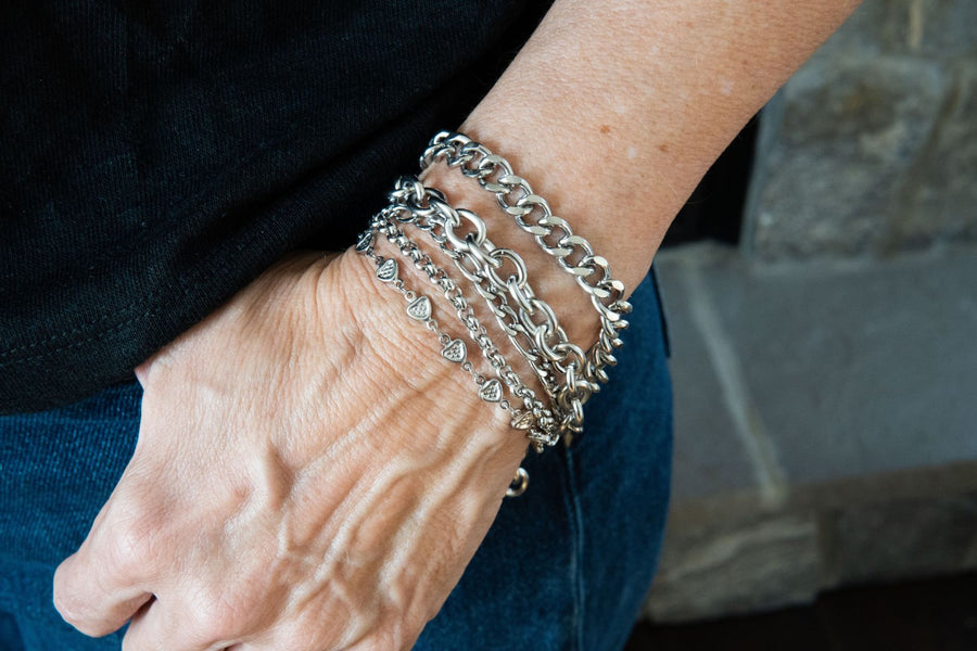 Silver multi-chain bracelet