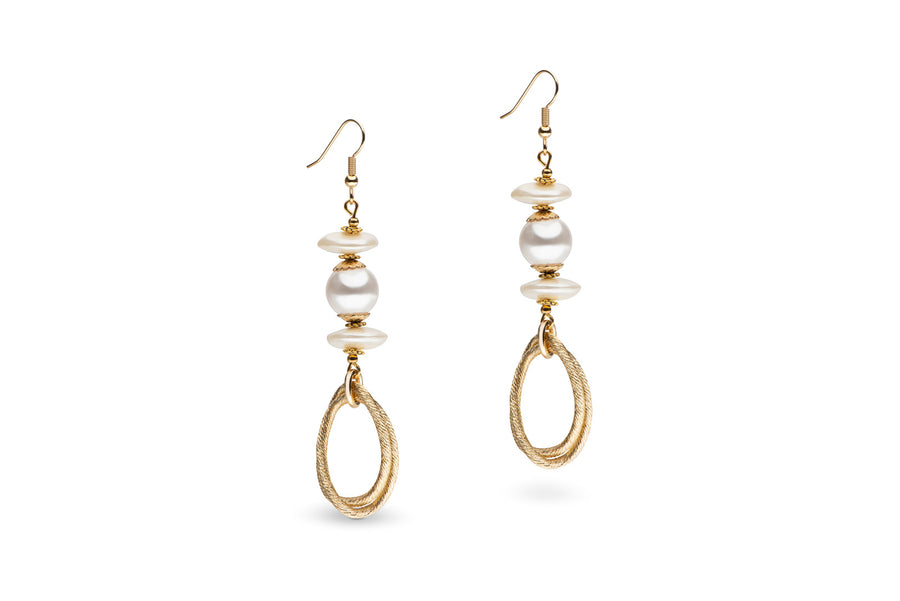 Gold & pearl statement earrings