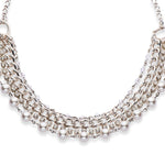 Silver, and European crystal pearl necklace