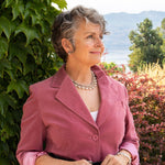 Silver, and European crystal pearl necklace on woman