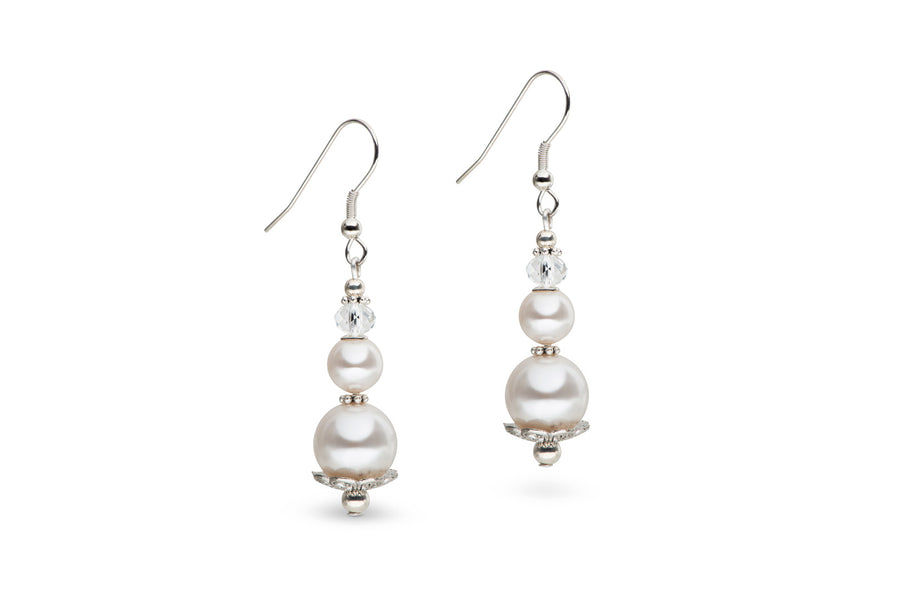White double pearl earrings