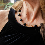 Black onyx and gold necklace