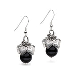 Silver and onyx earrings