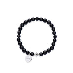 Black onyx stretch bracelet