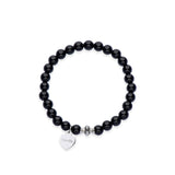 Black onyx stretch bracelet