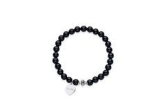 Black onyx stretch bracelet