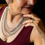 Silver chain statement necklace