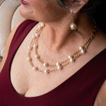 Two strand gold and pearl necklace