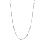 Long pearl and chain necklace