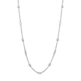 Long pearl and chain necklace