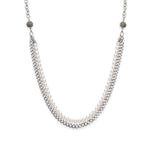 Pearl, chain and flower accents necklace