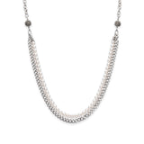 Pearl, chain and flower accents necklace