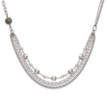 Pearl, chain and flower accent necklace