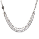 Pearl, chain and flower accent necklace