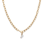 Gold necklace with pearl accent