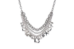 Silver chain and charm necklace