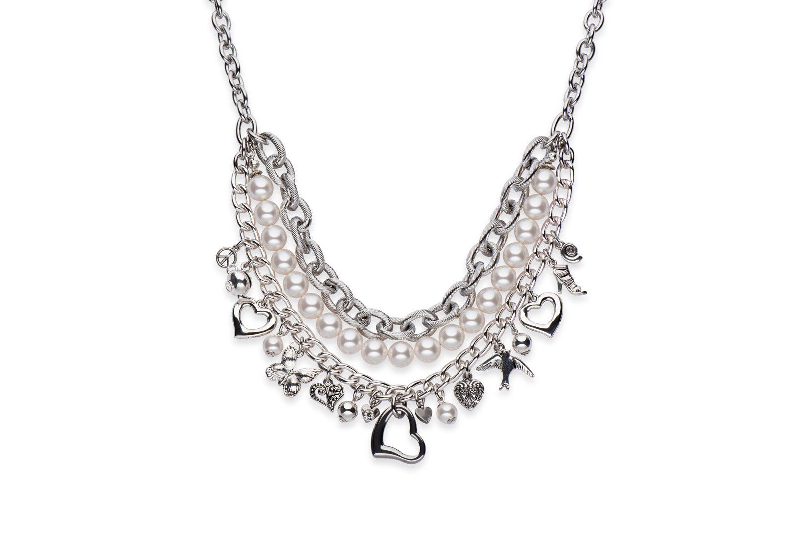 Abigail Large Pearl & Charm Necklace Carolily Finery