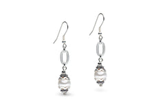 Ornate white pearl earrings 