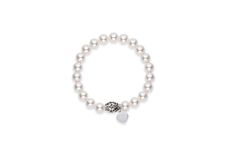 White pearl stretch bracelet