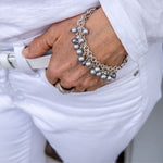 Grey freshwater and bead bracelet