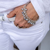 Grey freshwater and bead bracelet