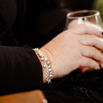 Grey freshwater and bead bracelet