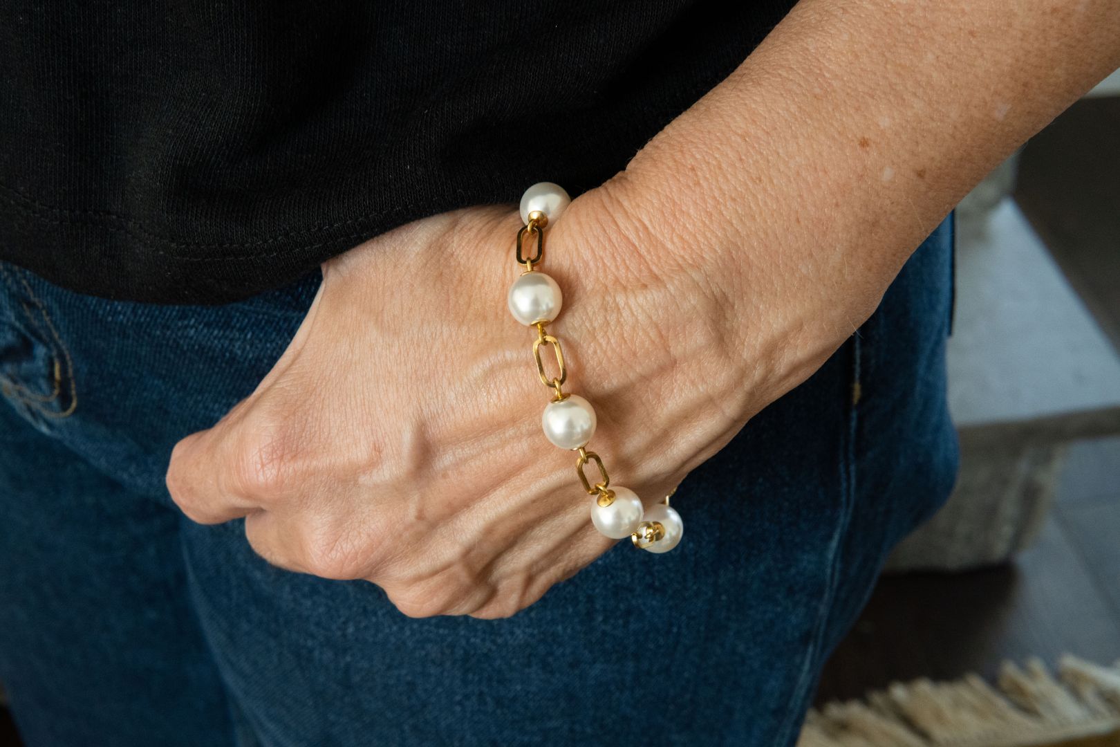 Gold & Pearl Bracelet