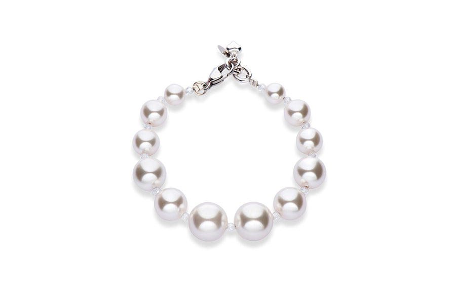 White, European crystal pearl bracelet