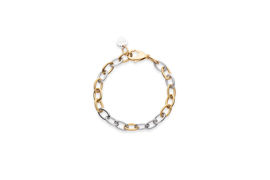 Gold & silver link bracelet
