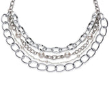 Multi strand silver and pearl necklace