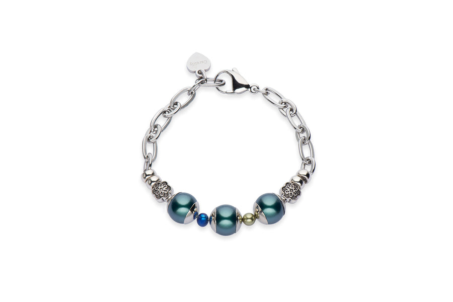 Blue pearl and gemstone bracelet