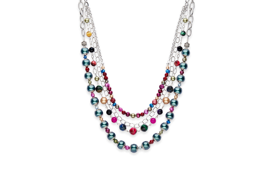 Pearl & gemstone necklace