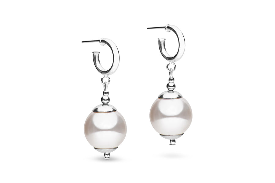Sterling silver and white pearl earrings