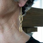 Gold link earrings