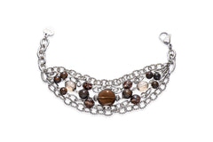Gemstone bracelet with silver chain