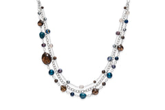 Gemstone Necklace with silver chain