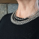 Silver multi-chain necklace