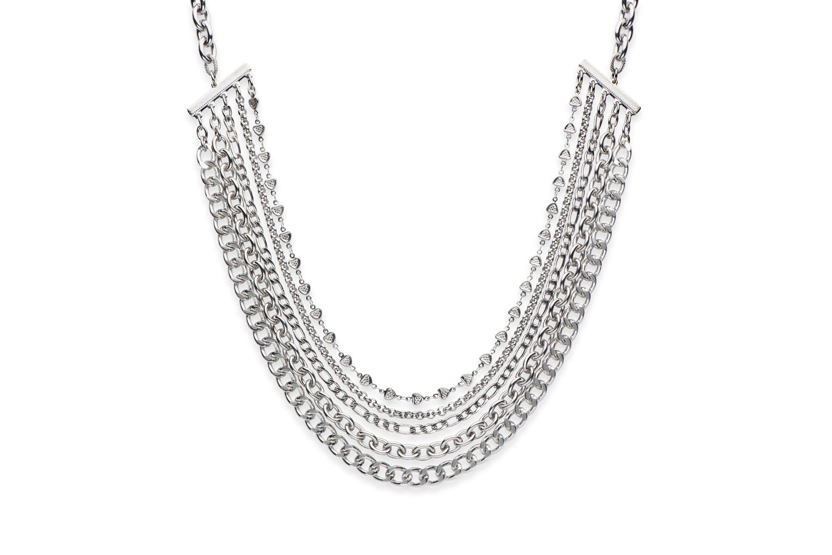 Silver multi-chain necklace