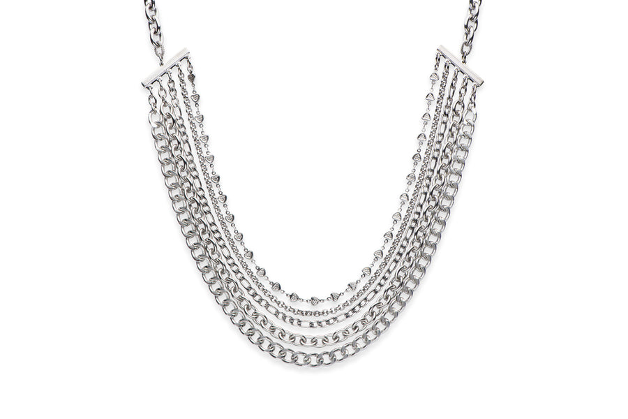 Silver multi-chain necklace