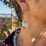 Silver and white pearl earrings