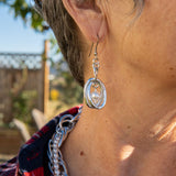 Silver and white pearl earrings