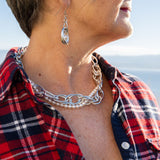 Silver and white pearl earrings