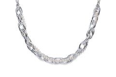 Silver and white pearl necklace