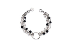 Pearl and onyx bracelet