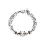 Sterling silver and European crystal pearl bracelet