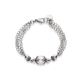 Sterling silver and European crystal pearl bracelet